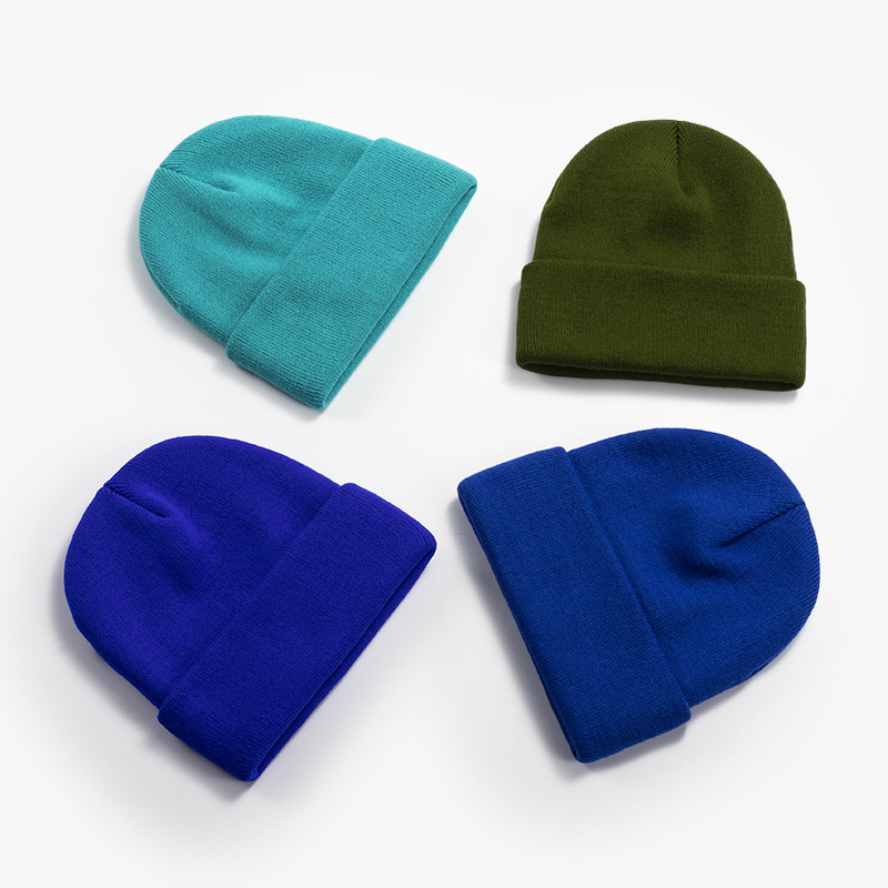 Winter Hat Female Autumn and Winter Couple Skullcap Male Korean Style Solid Color Woolen Hat Student Knitted Chinese Landlord Hat All-Matching