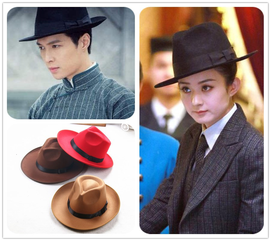 Shanghai Beach Same Style Hat Woolen Hat Female Zhao Liying The Mystic Nine Same Style Free Shipping Black Sun Hat Summer Hat