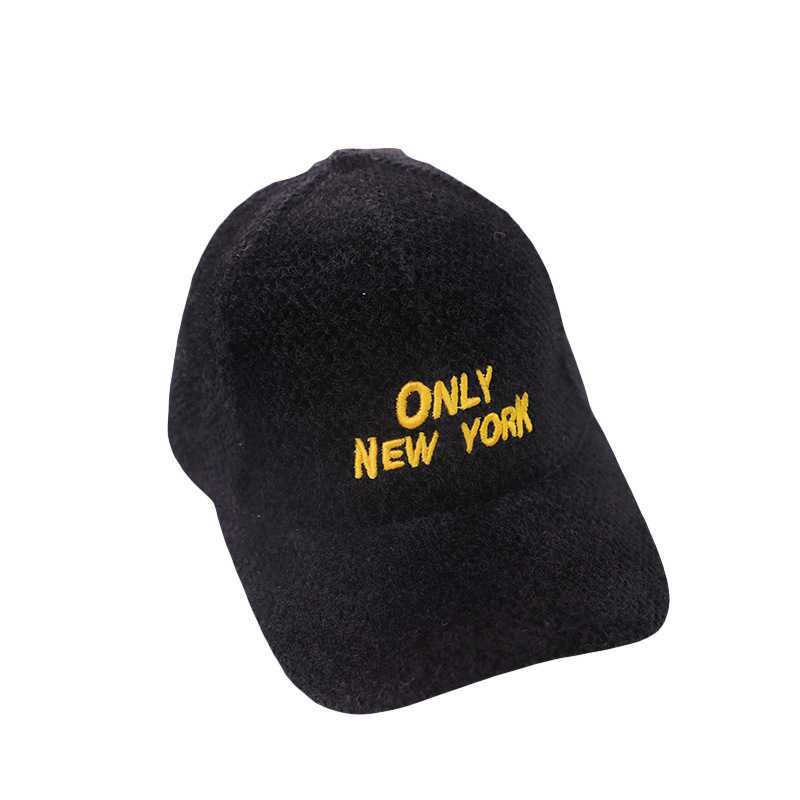 Baby Autumn Winter Hat Children Fur Ball Peaked Cap Boys and Girls Warm Mink Fur Baseball Cap Thickened Letter Cap Tide
