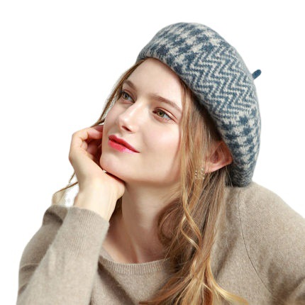 Fur cap Beret Women&#039;s Korean-Style Casual All-Matching Autumn and Winter Knitting Painter Hat