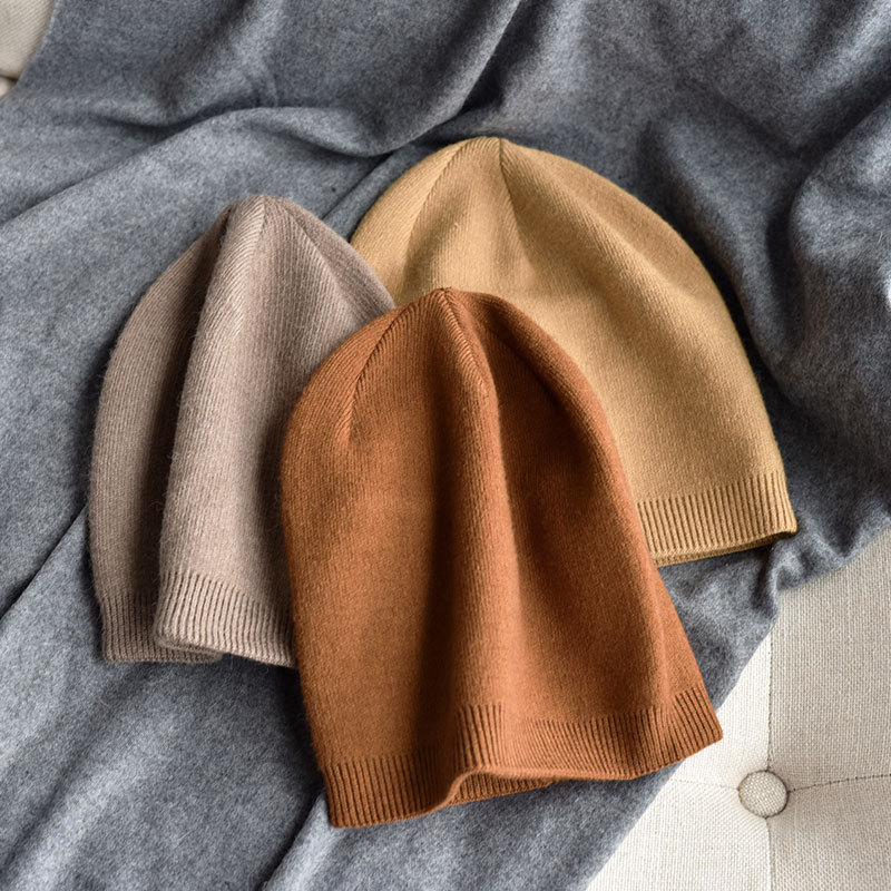 Wool Plush Knitted Hat Solid Color Thin and All-Matching Wool Hat Men and Women Casual Fur cap