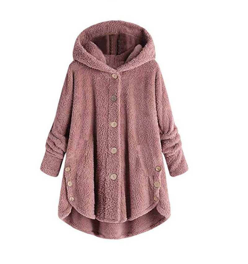 Crossborder 2019 winter New buttons with a cap irregular solid color fur Leopard Print coat in stock
