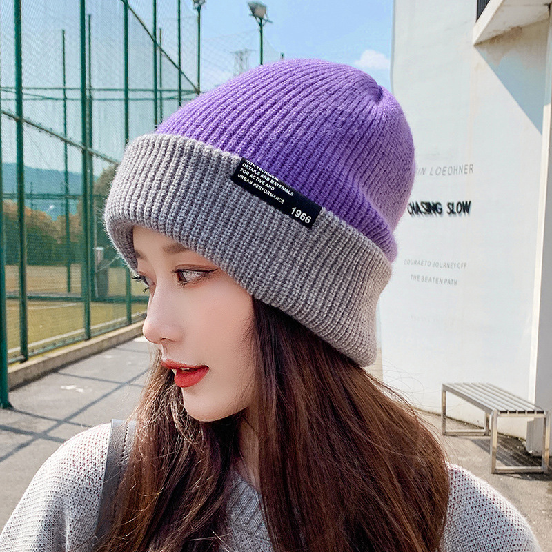Internet Famous Hat Woolen Cap Female Autumn and Winter Korean Style All-Matching Trendy Plain Labeling Warm Fur cap