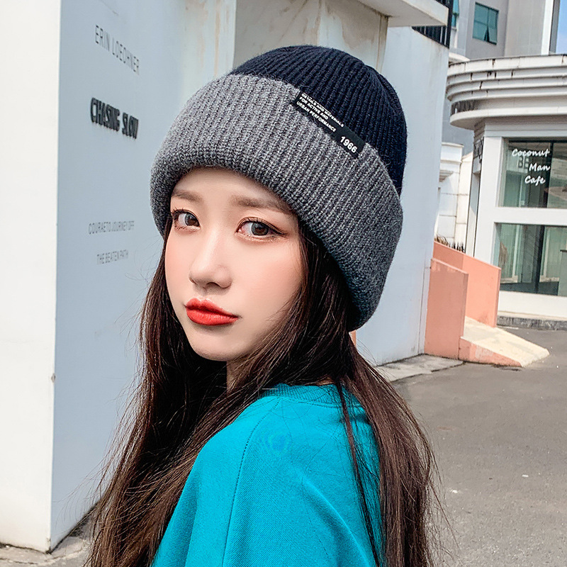 Internet Famous Hat Woolen Cap Female Autumn and Winter Korean Style All-Matching Trendy Plain Labeling Warm Fur cap