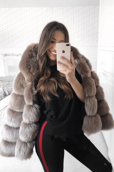 T78 amazon hot style lady winter warm fur coat with long sleeve cap imitation rabbit hair coat