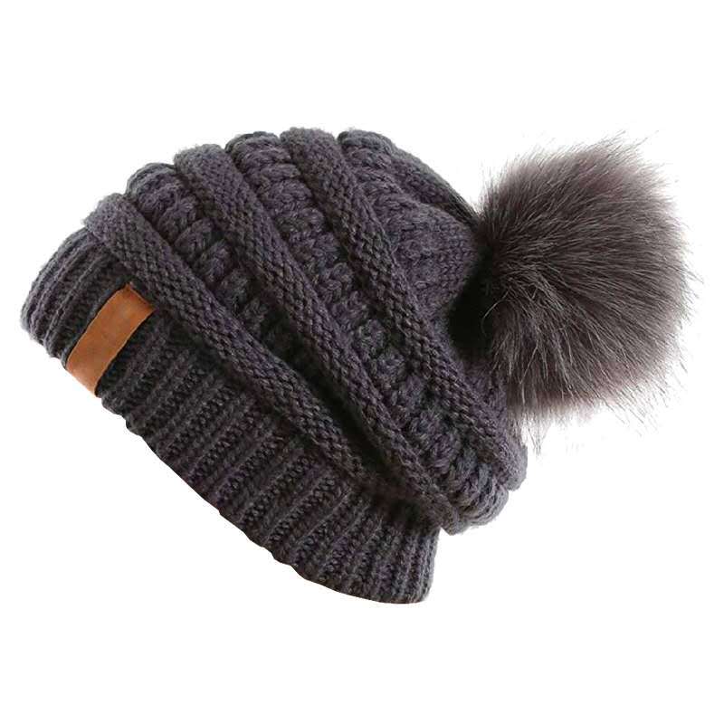 Amazon Style Autumn and Winter Knitting Jacquard Hat, Fashionable Warm Thickened Fur cap