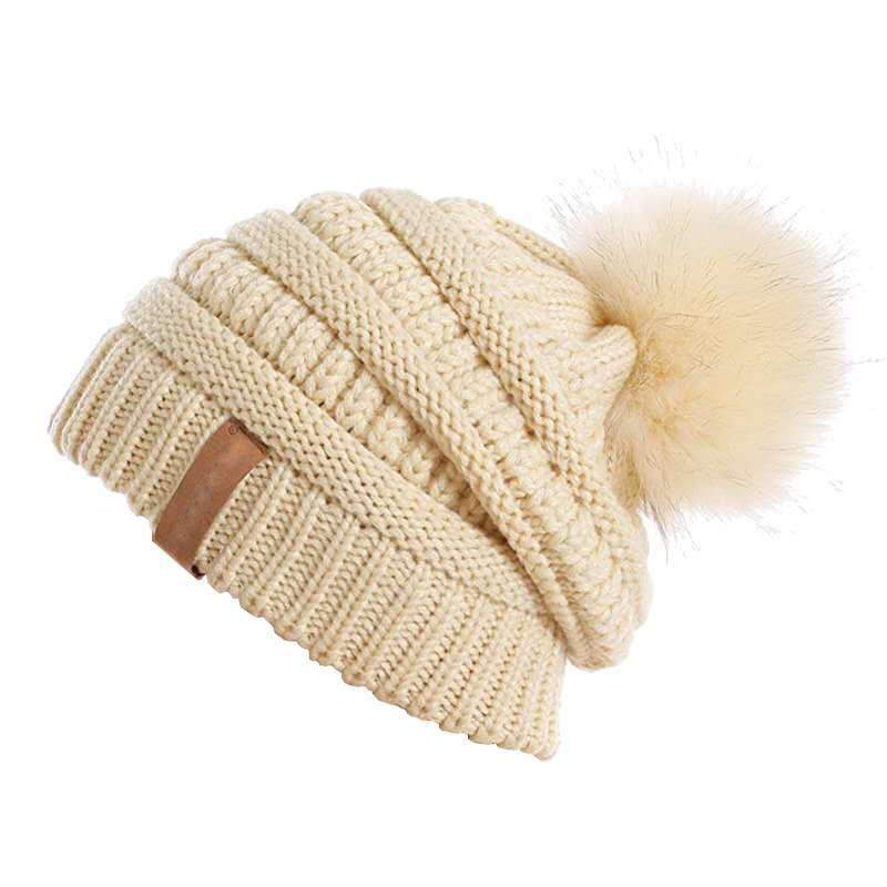 Amazon Style Autumn and Winter Knitting Jacquard Hat, Fashionable Warm Thickened Fur cap