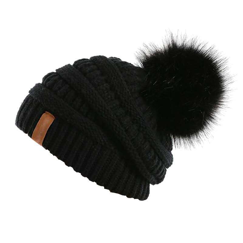 Amazon Style Autumn and Winter Knitting Jacquard Hat, Fashionable Warm Thickened Fur cap