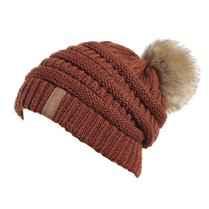Amazon Style Autumn and Winter Knitting Jacquard Hat, Fashionable Warm Thickened Fur cap