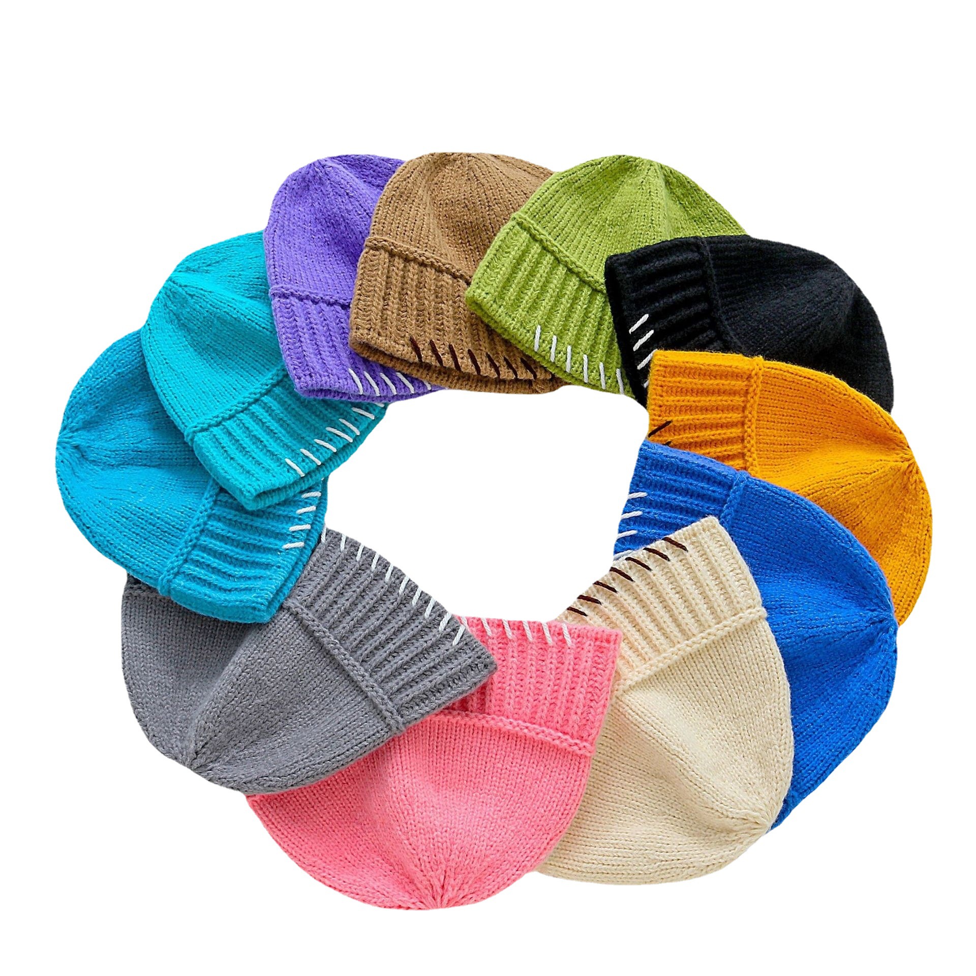 2021 Beanie Hat Bucket Hat Women &#039;S Woolen Cap Warm Hat New Imitation Rabbit Fur Knitted Knitted hat