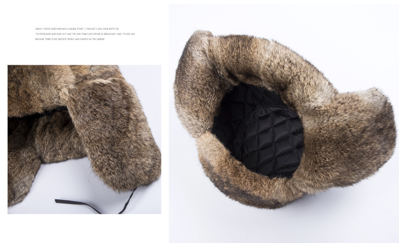 Men&#039;s Hat Men&#039;s Winter Fur Hat Thickened Northeast Outdoor Warm Ear Protection Middle-Aged and Elderly Cotton-Padded Cap
