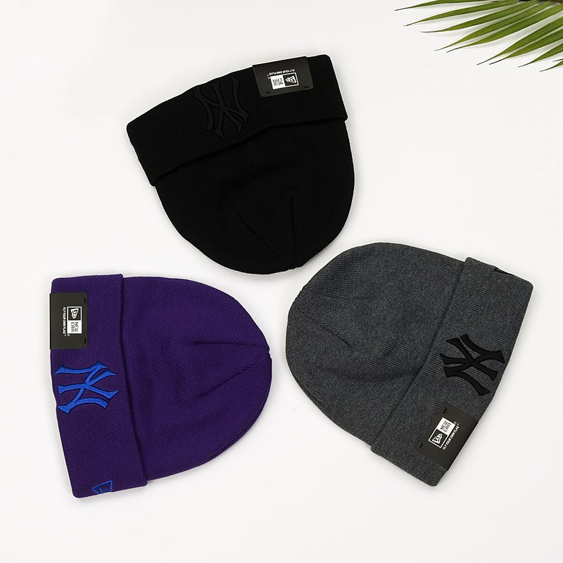 Knitted Hat Thick Wool Simple Stripes Skullcap Curling Winter Warm Dome Korean Woolen Hat Wholesale Tide Advertising cap