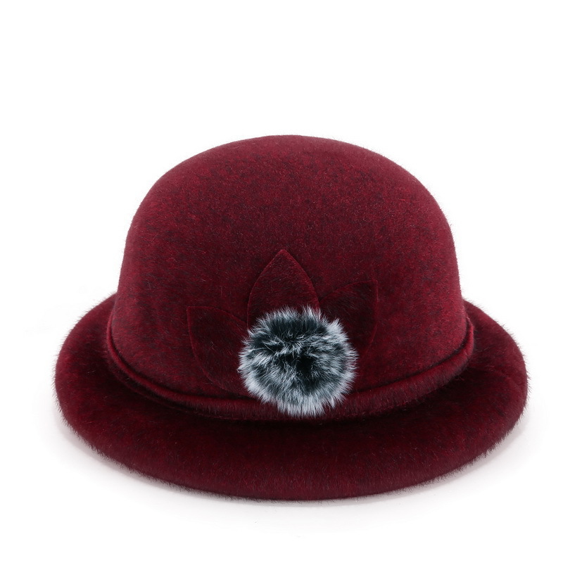 Warm Bucket Hat Curling Middle-Aged and Elderly People Girl&#039;s Cap Autumn Winter Mother Fashion Top Hat Advertising cap