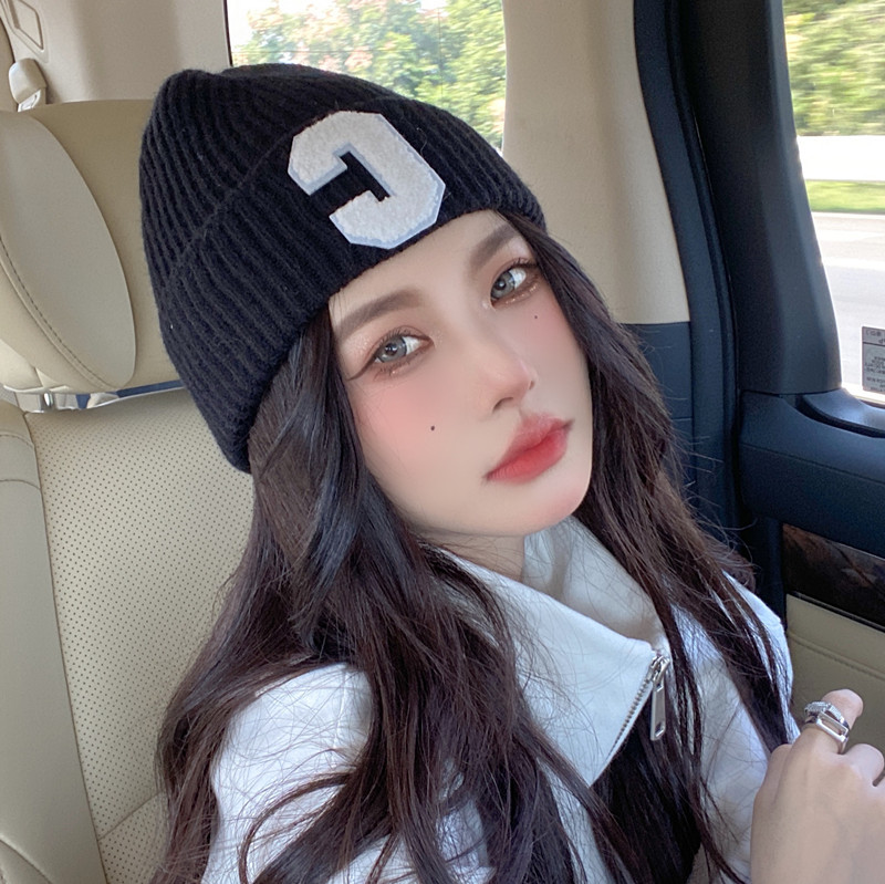  and Winter Thickening Warm Wool Hat C Letter Confinement Cap Internet Celebrity Wool Hat Wholesale Advertising cap