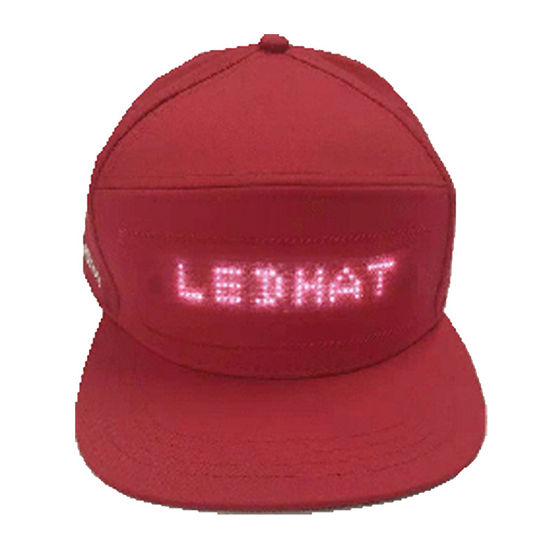 Cross-Border LED Display Hat Mobile Phone Word Changing Party Led Cap Flexible Cotton Led Advertising Hat