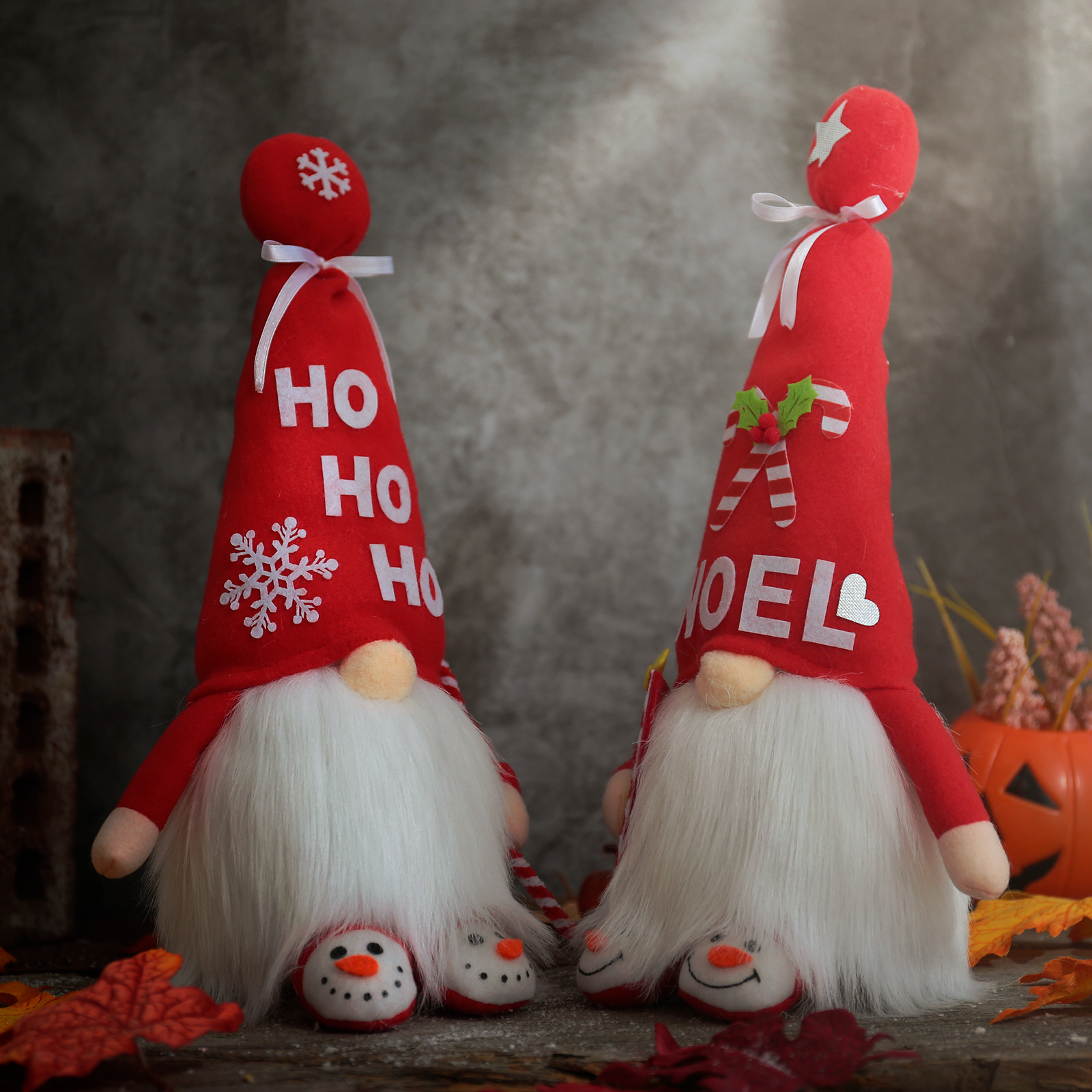 2021 Cross-Border New Arrival Christmas Glowing Faceless Doll Dwarf Doll Rudolf Red Long Hat Doll Decoration