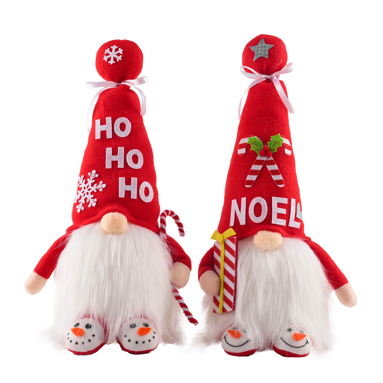 2021 Cross-Border New Arrival Christmas Glowing Faceless Doll Dwarf Doll Rudolf Red Long Hat Doll Decoration