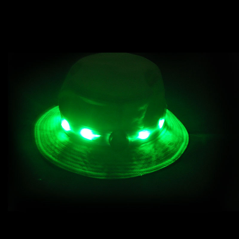 Glowing hat LED Luminous Bucket Hat Outdoor Flash Adult Hat Outdoor Fashion Sun Hat Night Glowing Cool Hat
