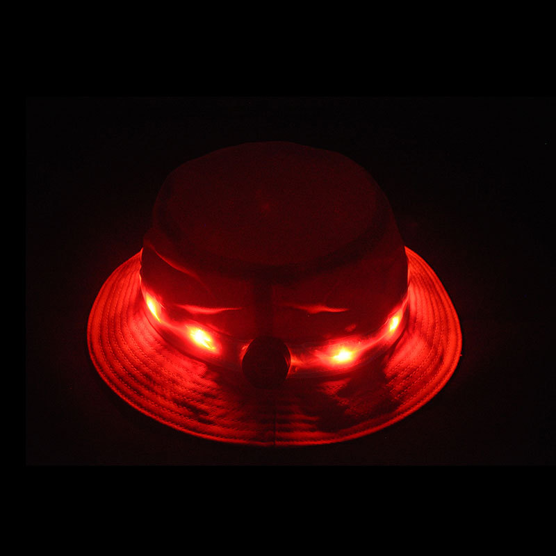 Glowing hat LED Luminous Bucket Hat Outdoor Flash Adult Hat Outdoor Fashion Sun Hat Night Glowing Cool Hat