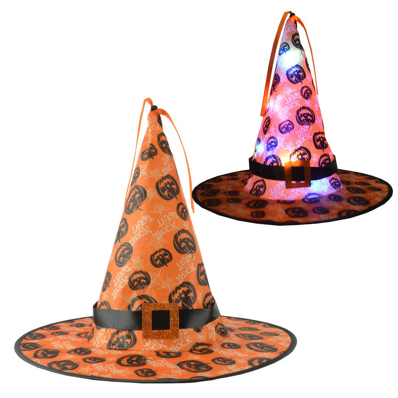 Halloween Hat Ghost Festival Party Headdress Pendant Led Luminous Witch Hat Wizard Witch Hat Wizard Hat Glowing hat