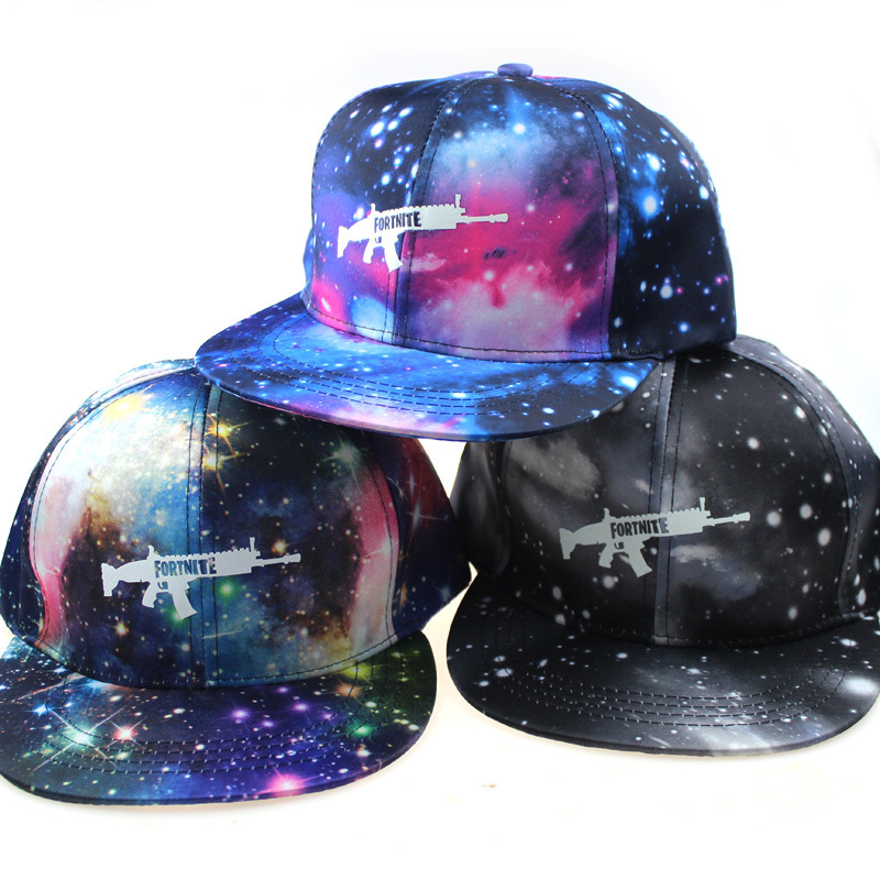 Glowing hat Sky Fortnite Flat Brim Hat Men and Women Fashion Unique Street Dancing Fluorescent Cap Luminous Baseball Cap