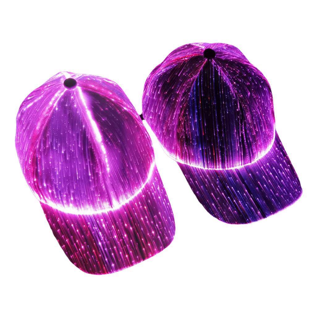 Sale New LED Optical Fiber Luminous Cap Bar Disco Luminous Baseball Cap Hip Hop Couple Flash Cap Glowing hat