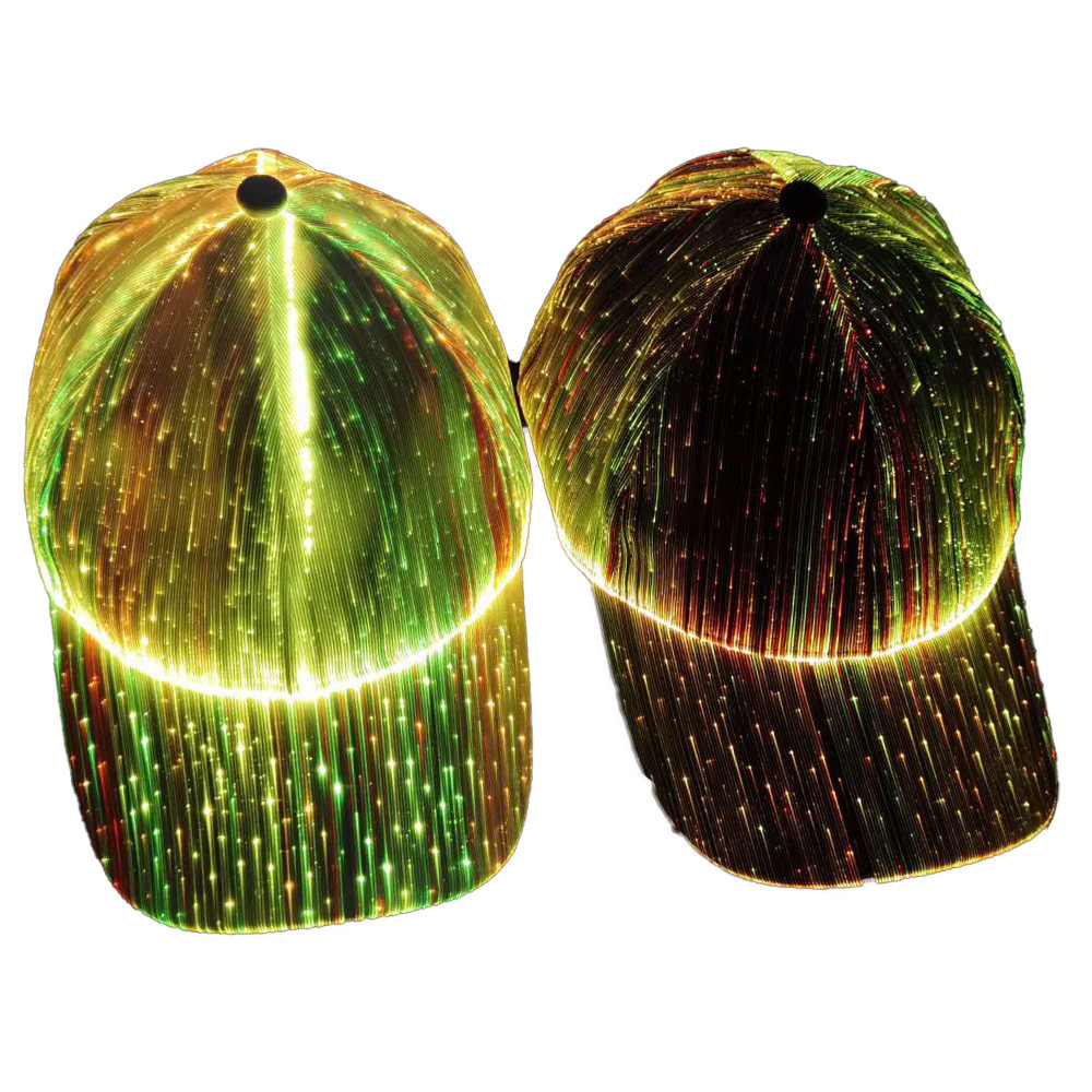 Sale New LED Optical Fiber Luminous Cap Bar Disco Luminous Baseball Cap Hip Hop Couple Flash Cap Glowing hat