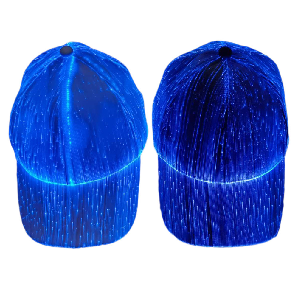 Sale New LED Optical Fiber Luminous Cap Bar Disco Luminous Baseball Cap Hip Hop Couple Flash Cap Glowing hat