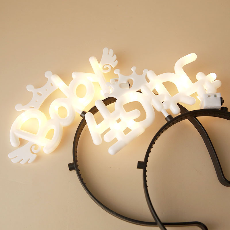 Xiaohongshu Same Style Birthday Hat Led Glowing Headdress Baby Happy Birthday Headband Luminous Birthday Hat