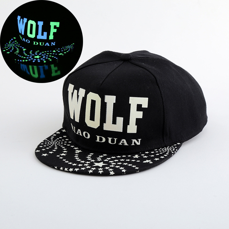 New Luminous Cap Men and Women Genius Fluorescent Cap Hip-Hop Baseball Cap Luminous Flat-Brimmed Cap Tide Glowing hat