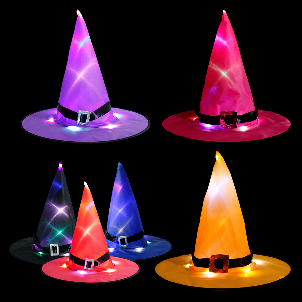 Glowing Witch Hat Ghost Festival with Lights Party Decoration Props Led Witch Hat Magician Wizard&#039;s HatGlowing hat