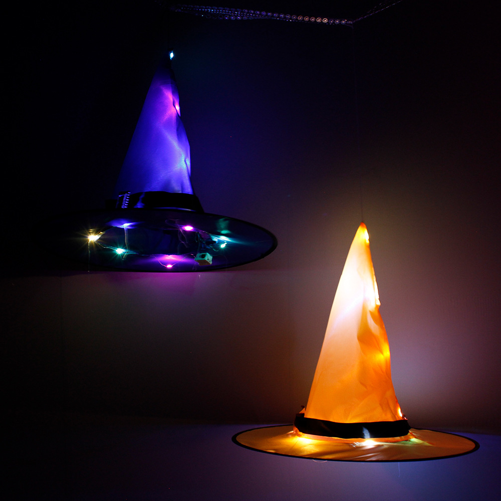 Glowing Witch Hat Ghost Festival with Lights Party Decoration Props Led Witch Hat Magician Wizard&#039;s HatGlowing hat