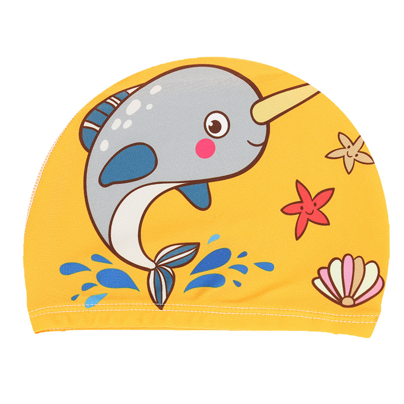 Children&#039;s Swimming Cap Cute Cartoon Boy Girls&#039; Universal Child Baby Children Comfort Printing Swimming Cloth Cap M6103