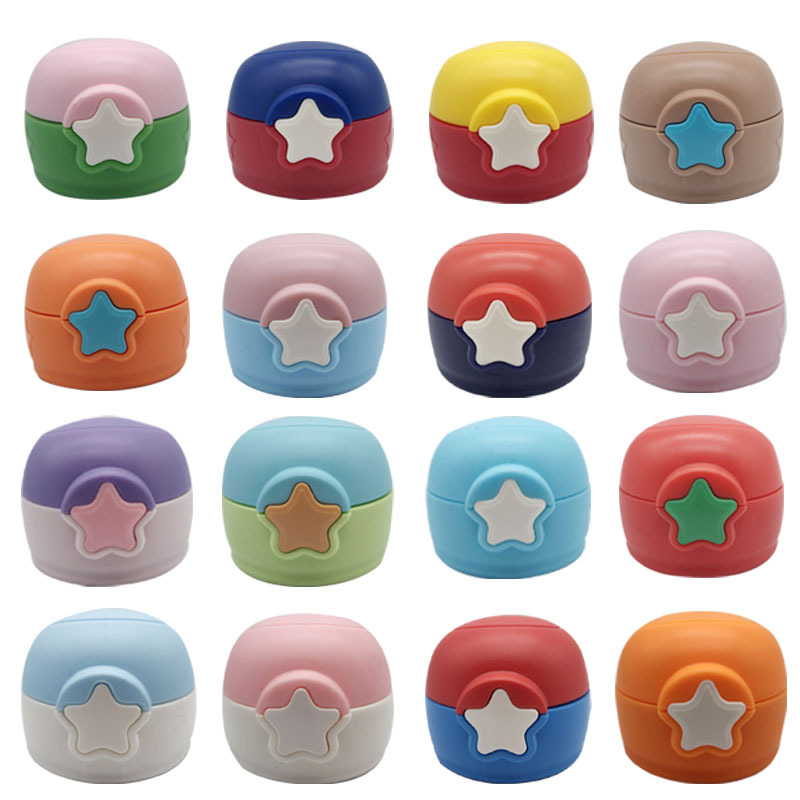 New Transparent Stars Children&#039;s Thermal Carafe Cup Lid Straw Cover Student Cup Cap with Drinking Straw Universal Straw