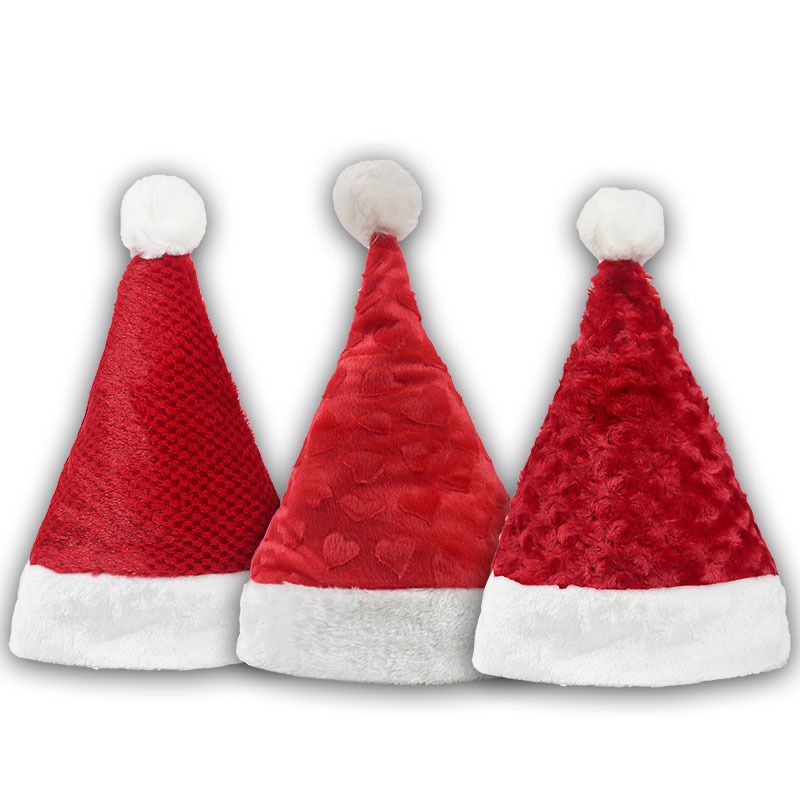 Christmas Decorations Flannel Christmas Hat Children&#039;s Adult Cap Christmas Gift Festival Decoratives Christmas Hat