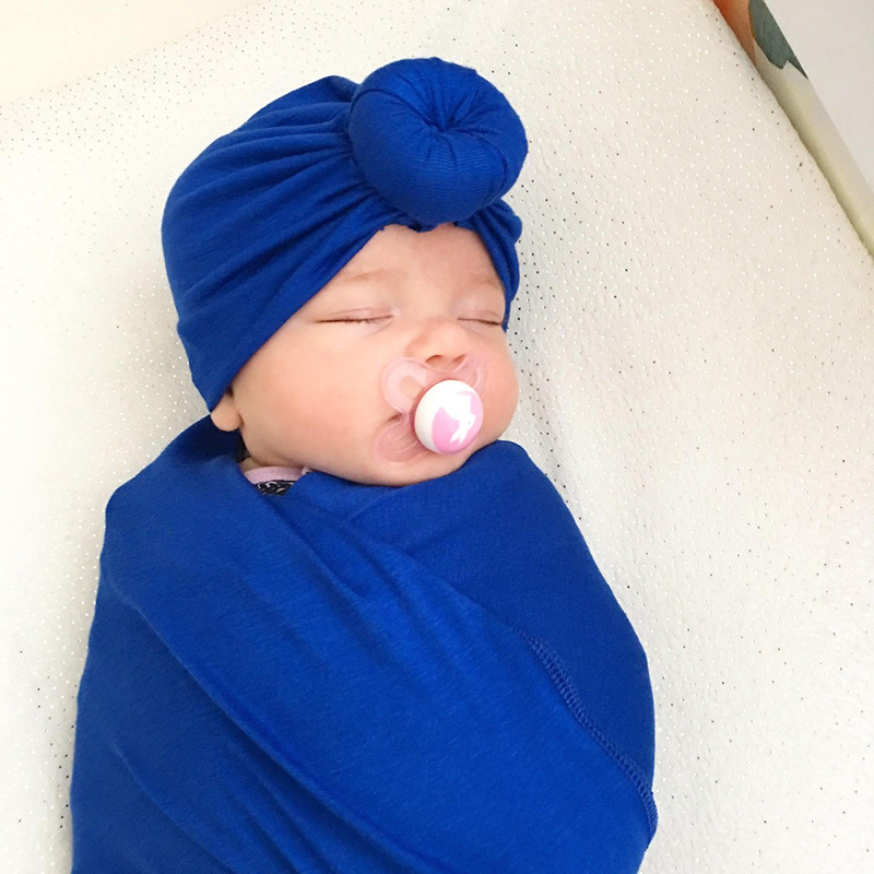 Foreign Trade New Baby Supplies Children&#039;s TamO&#039;Shanter Baby Solid Color Knotted Indian Sleeve Cap CrossBorder Exclusive