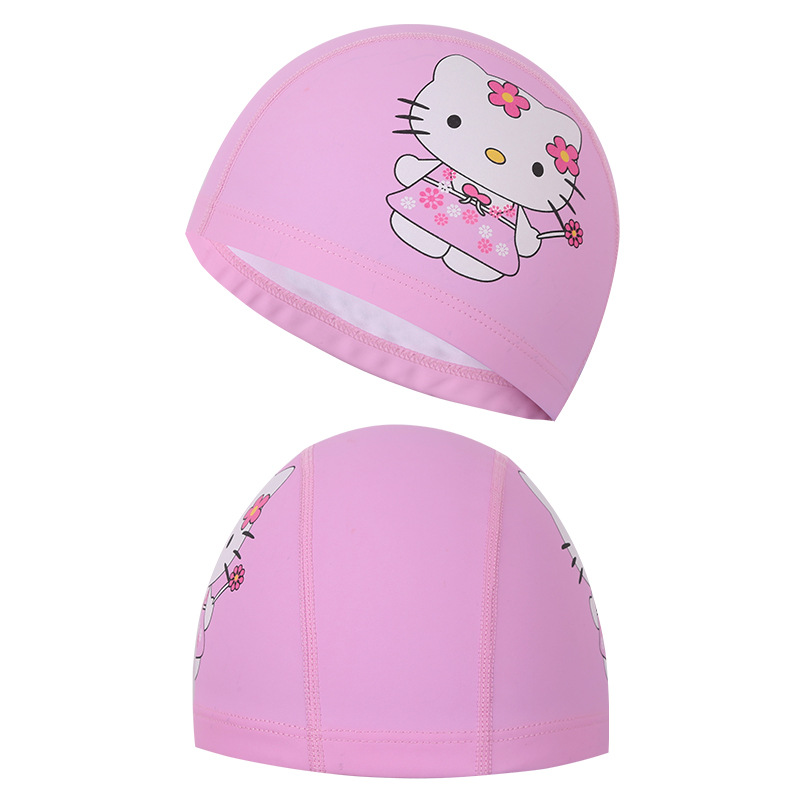 New Children&#039;s PU Coating Cartoon Swimming Cap Children&#039;s Swimming Cap Waterproof Ear Protection Pu Hat Dolphin Pattern