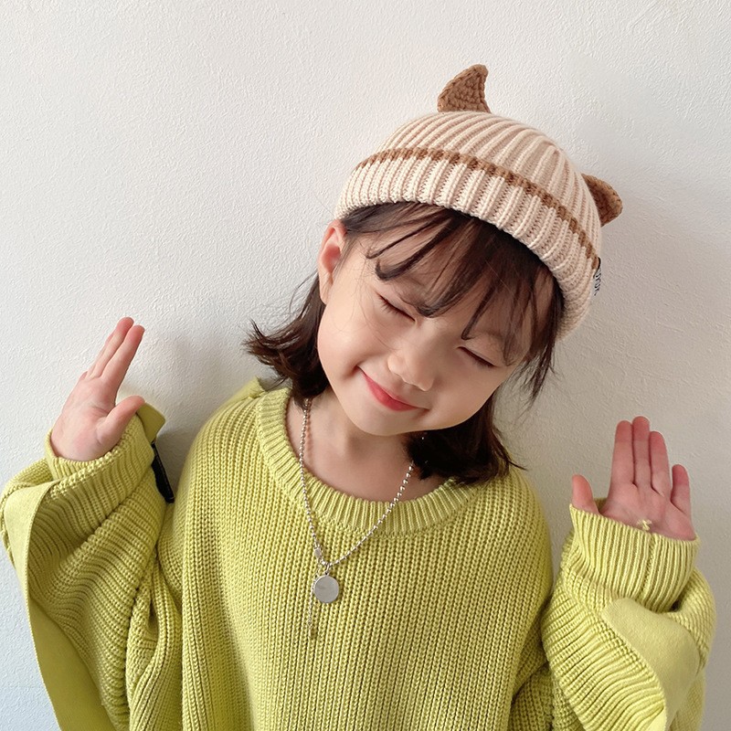 Korean Style Children&#039;s Hat Autumn and Winter Boys Baseball Cap Girls&#039; Flocking Peaked Cap 1-4 Years Children&#039;s cap