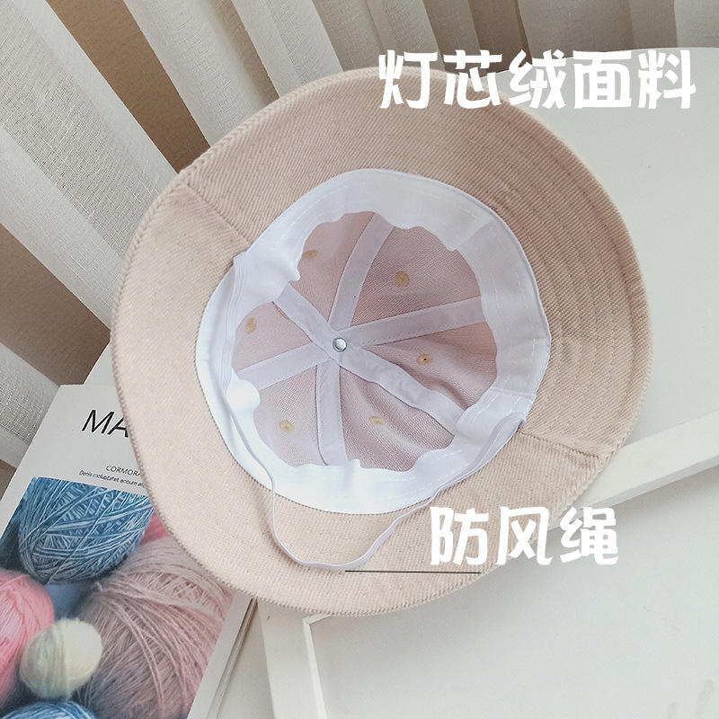 Hat Spring and Autumn Corduroy Boys and Girls Hat Winter Baby Basin Hat Kindergarten Group Purchase Children&#039;s cap