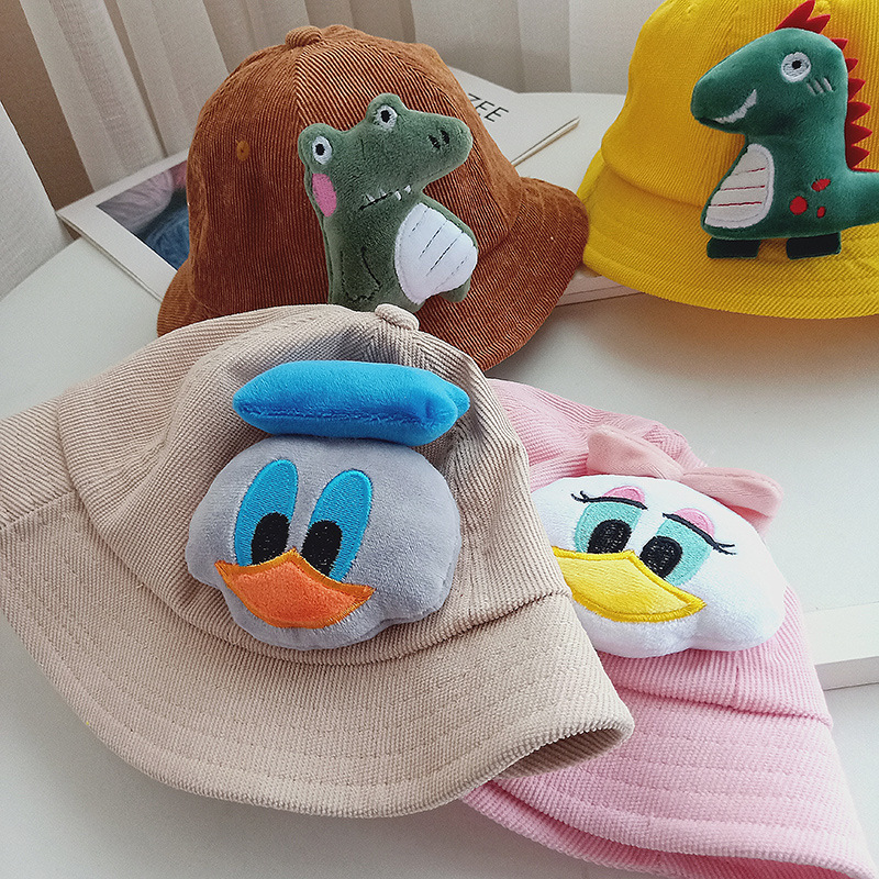  Hat Spring and Autumn Corduroy Boys and Girls Hat Winter Baby Basin Hat Kindergarten Group Purchase Children&#039;s cap