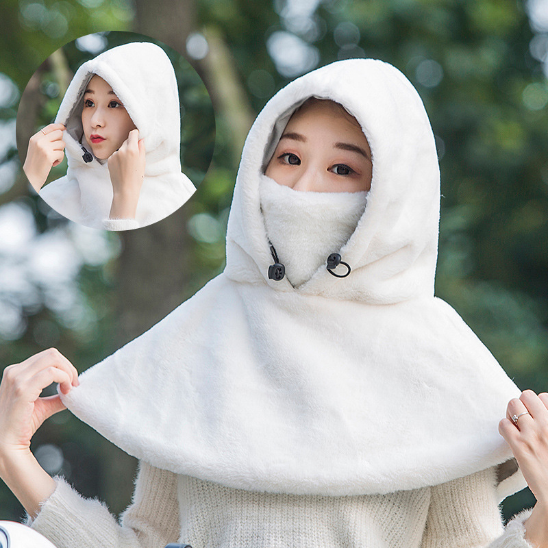 Parent-child cap  Fleece-Lined Children Windproof Cycling Cover Face Outdoor Thickened Autumn and Winter Women&#039;s Hat
