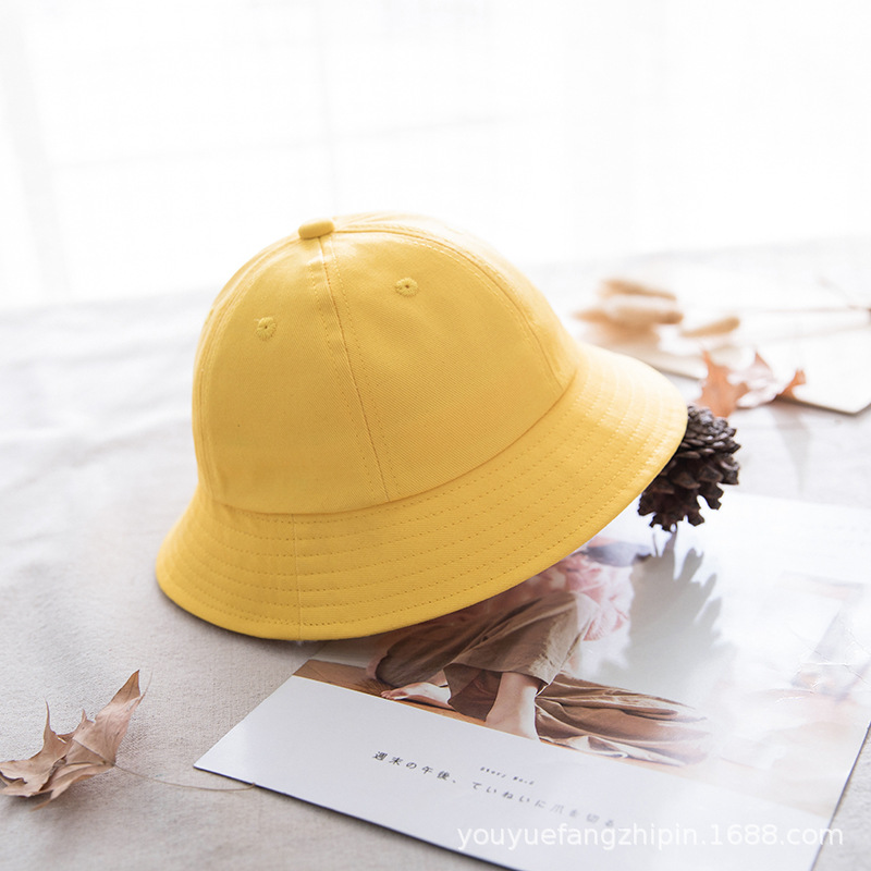 Children&#039;s Sun Protection Yellow Cap Summer Maruko Bucket Hat Kindergarten Anti-Droplet Bucket Hat Customization