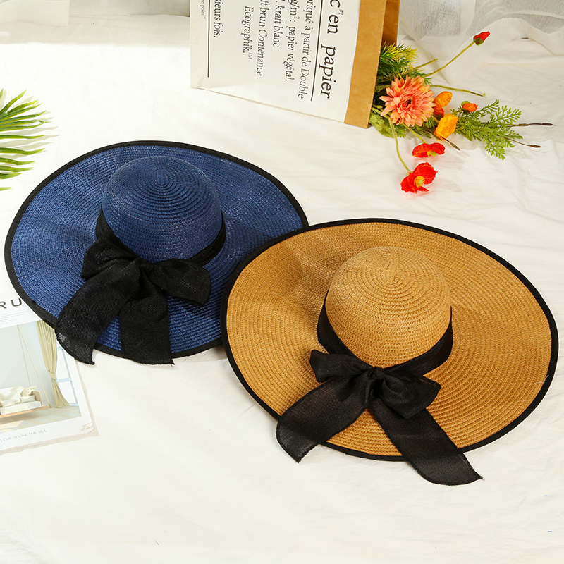 Summer hat straw hat bow-tie sun hat uv protection