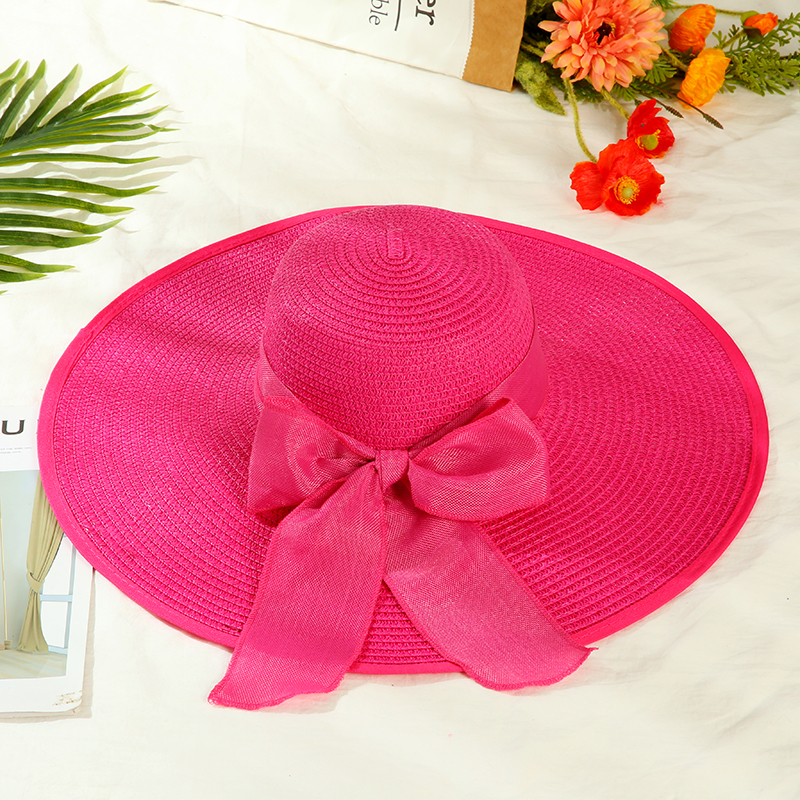 Summer hat straw hat bow-tie sun hat uv protection