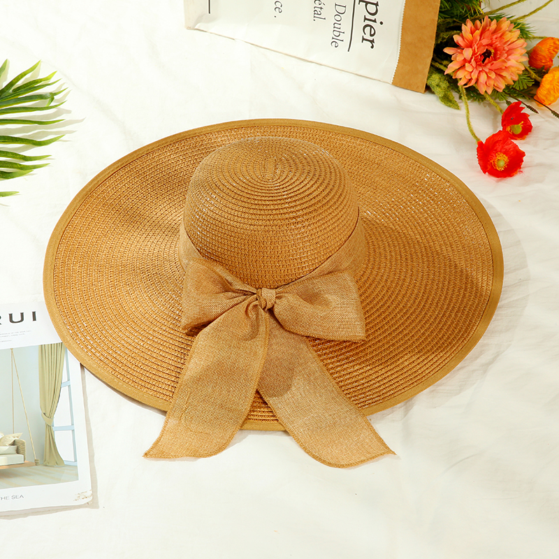 Summer hat straw hat bow-tie sun hat uv protection