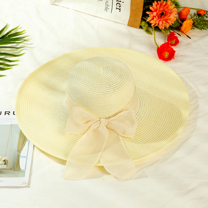 Summer hat straw hat bow-tie sun hat uv protection