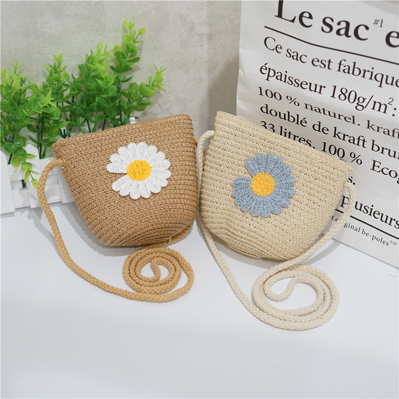 Summer Straw Hat New Parent-Child Sun Hat Sunscreen Large Brim Hat Children&#039;s Sun Fisherman Hat Basin Hat Bag Set