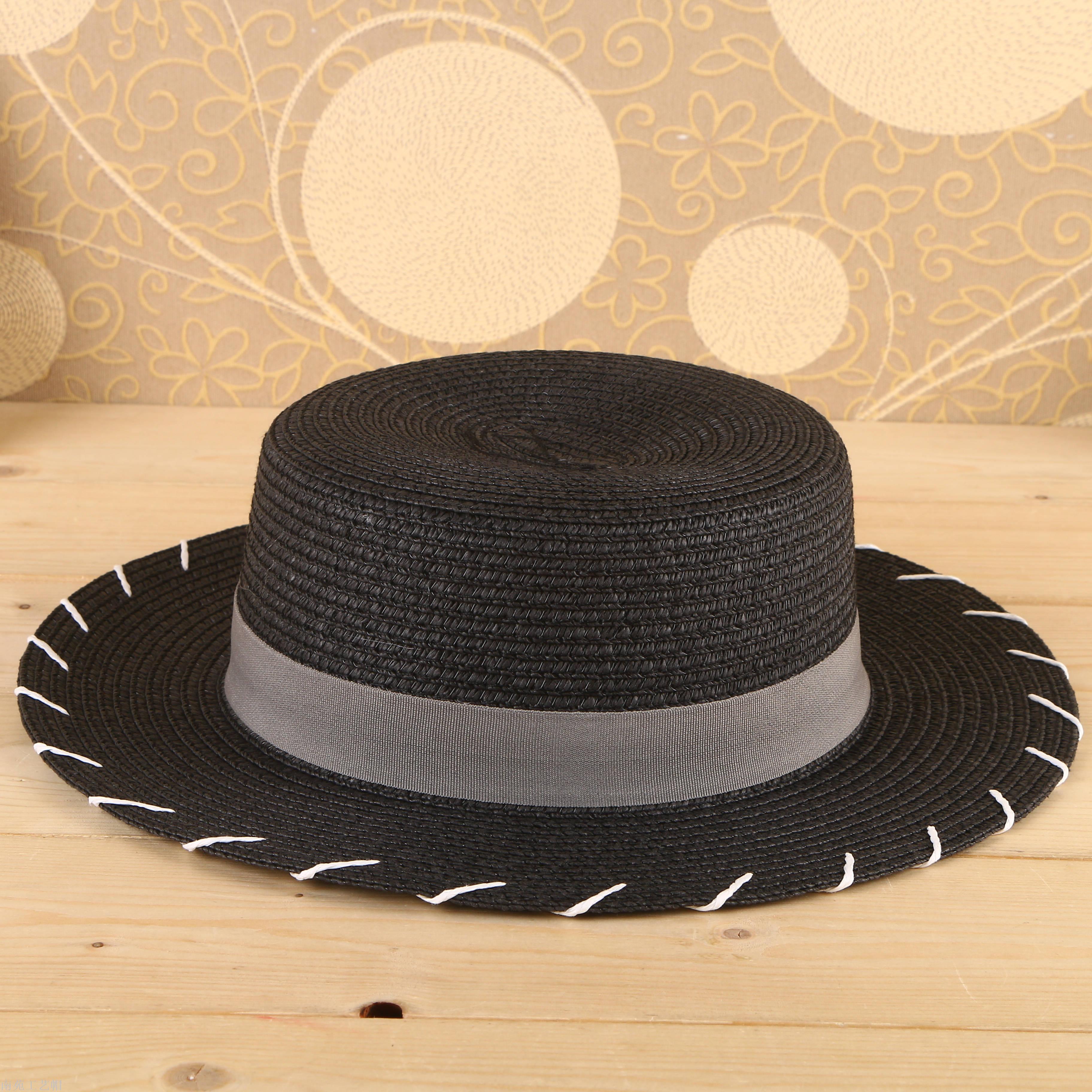 Hat summer sun hat British fashion 100 wear sunshade hat leisure window straw hat beach hat.