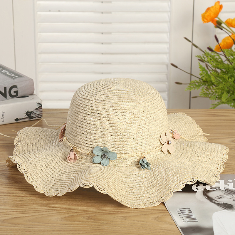Factory Direct Sales Summer New Small Lace Straw Hat Fashion Big Brim Hat Travel Sun-Proof Beach Hat Women&#039;s Hat