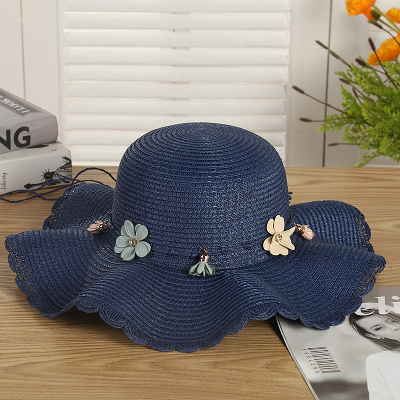Factory Direct Sales Summer New Small Lace Straw Hat Fashion Big Brim Hat Travel Sun-Proof Beach Hat Women&#039;s Hat